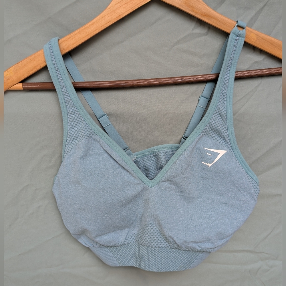Gymshark Vital V Neck In Heathered Blue Size Medium